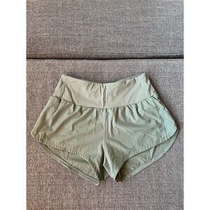 Women’s Green Athletic Running Workout Shorts With Pocket M